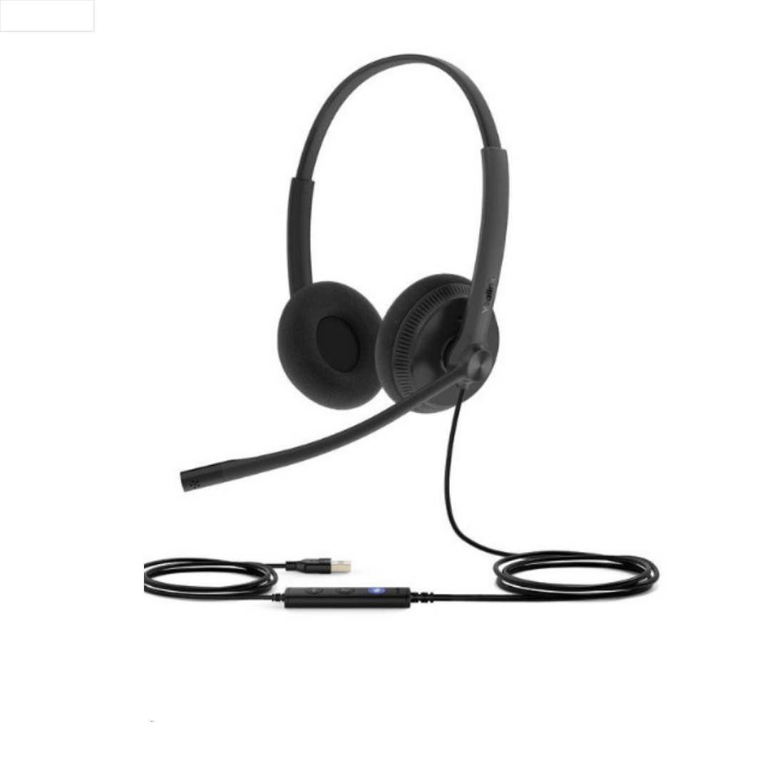 YEALINK - UH34 Lite Dual Teams USB-A, Corded USB with mute, call and volume control on the cord, On the ear wearing style, Foam ear cushions-Teams