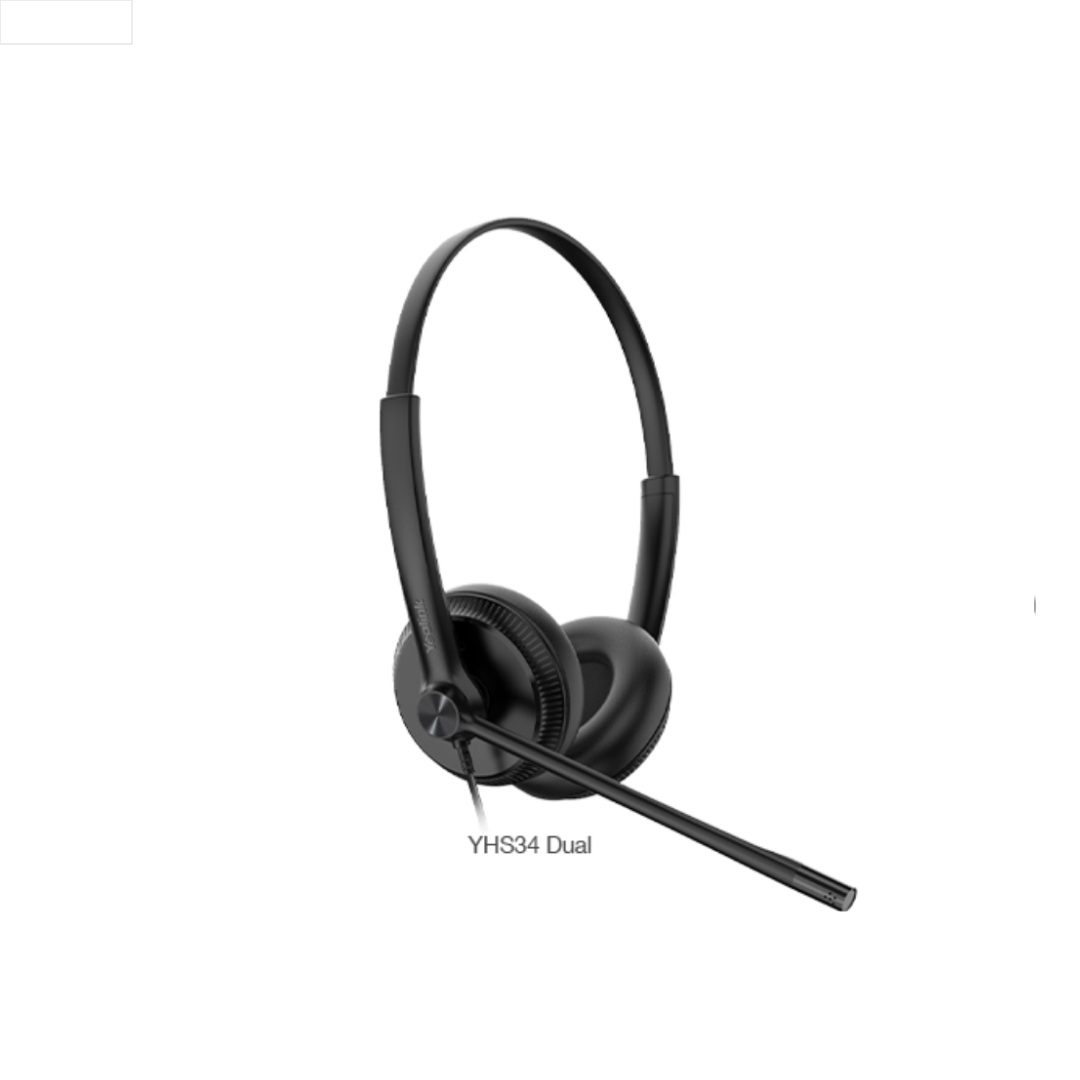 YEALINK - UH34 Lite Dual Teams USB-A, Corded USB with mute, call and volume control on the cord, On the ear wearing style, Foam ear cushions-Teams