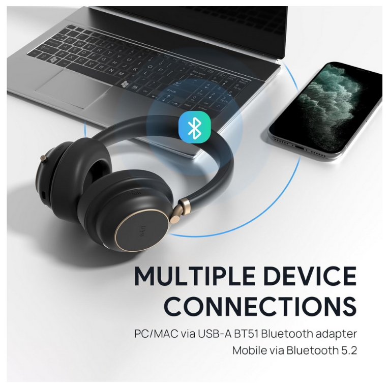 YEALINK - BH72 Lite Teams Black USB-A, Wireless Bluetooth, Dual, On the ear wearing style, USB-A Dongle Included-Teams