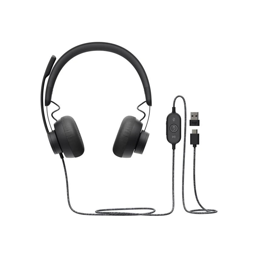 LOGITECH - Headset PC - Logitech Zone Wired Teams - Graphite - USB - Microsoft Teams
