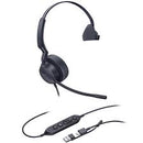 YEALINK - UH44 Mono Teams USB-C/A-Corded USB with mute, call and volume control on the cord, On the ear wearing style, 2 mic noise cancellation, Leather ear cushions-Teams  