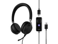 YEALINK - UH38 STEREO Teams USB-A, Corded USB or Bluetooth headset/including Battery, On the ear wearing style,  Leather ear cushions-Teams