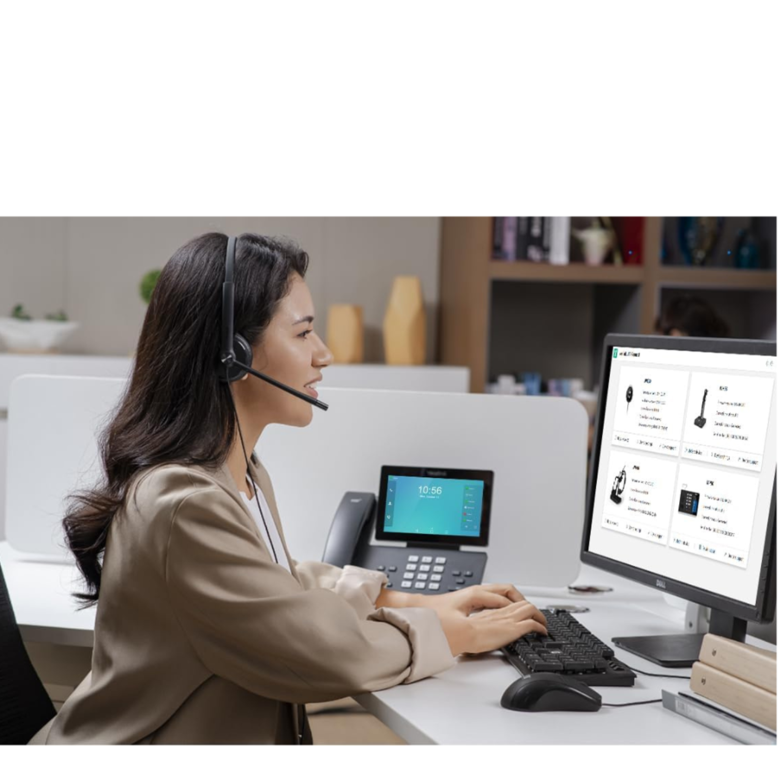 YHS34 Lite Mono Headset only (without QD-RJ9 cord)