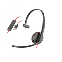 Poly Blackwire C3210 MONO Corded Headset (USB-A) (UC & Microsoft)