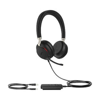 YEALINK - UH38 STEREO Teams USB-A, Corded USB or Bluetooth headset/including Battery, On the ear wearing style,  Leather ear cushions-Teams