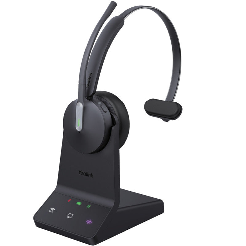 YEALINK - WH64 MONO (Dect and Bluetooth) Headset, Connects to PC, IP Phone and Mobile, USB-C, with Base (Microsoft)