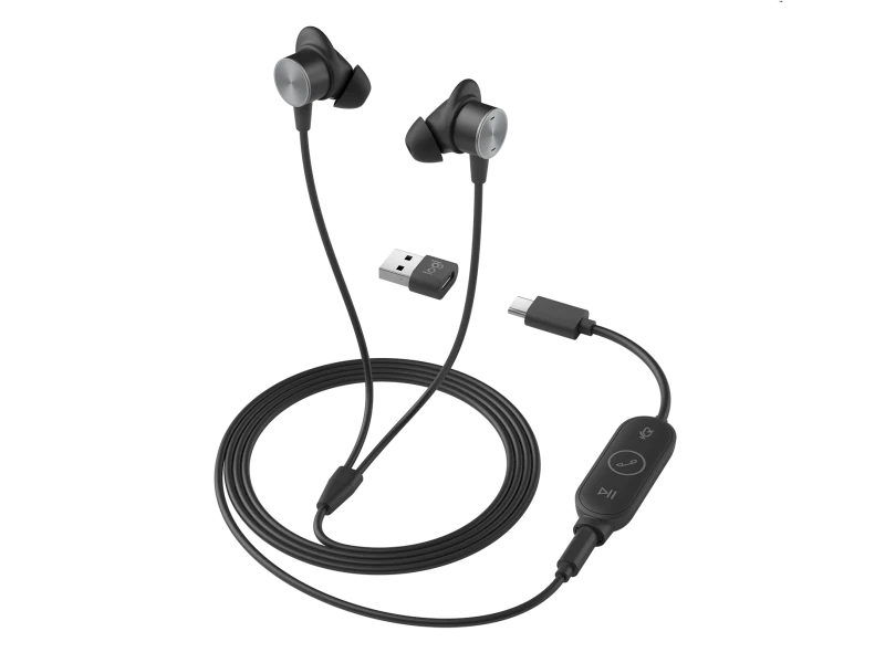 LOGITECH - Zone Wired Earbuds - Graphite - USB